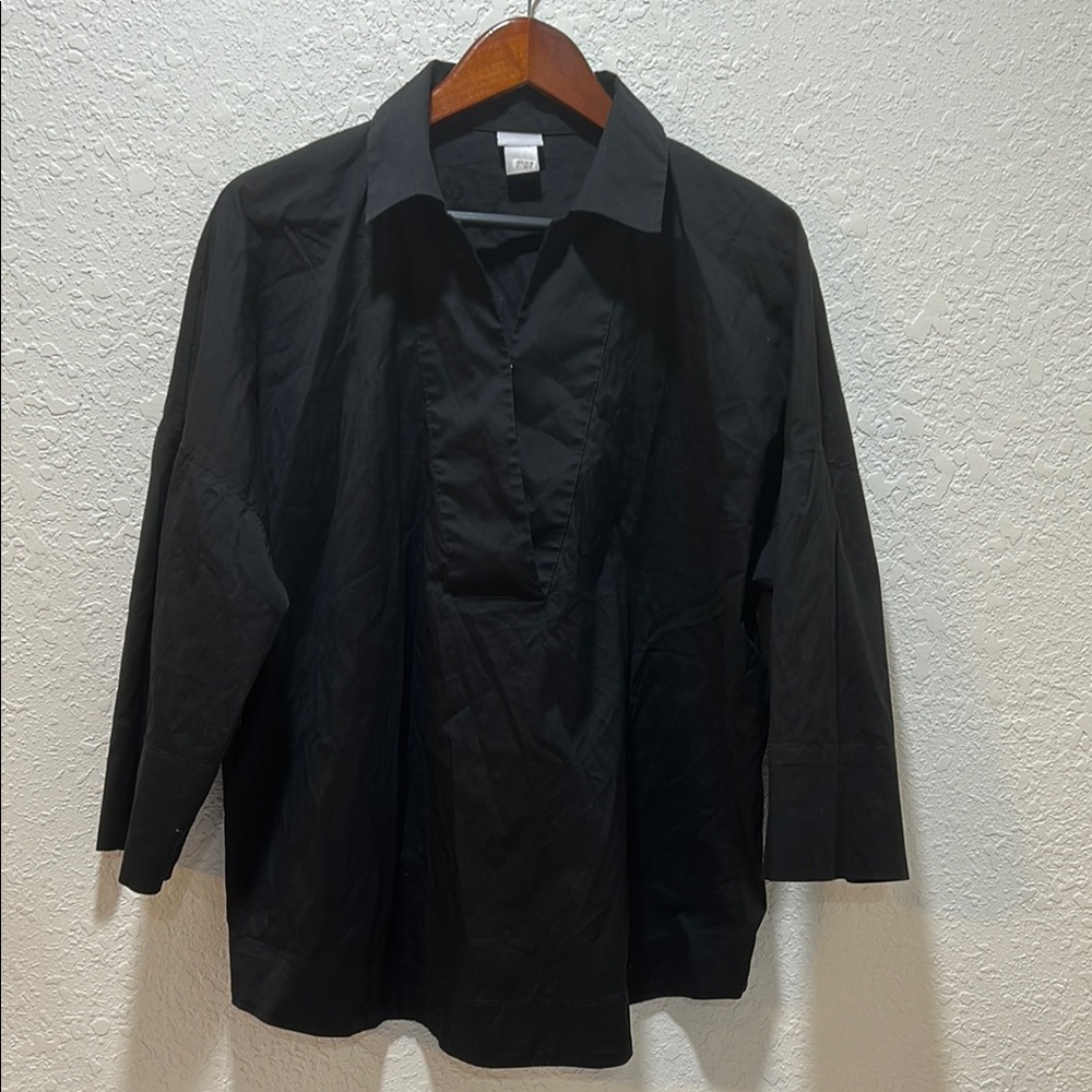 Chico’s  black blouse size 2 -u.s 12/14 GUC.. - Picture 2 of 11
